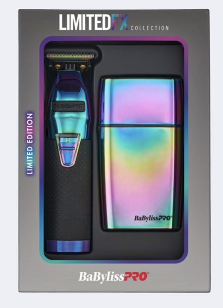 BABYLISSPRO LIMITEDFX IRIDESCENT TRIMMER AND DOUBLE-FOIL SHAVER GIFT SET